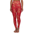 Yoga Leggings — Red 'Pressure' All-Over Print High-Waist Activewear
