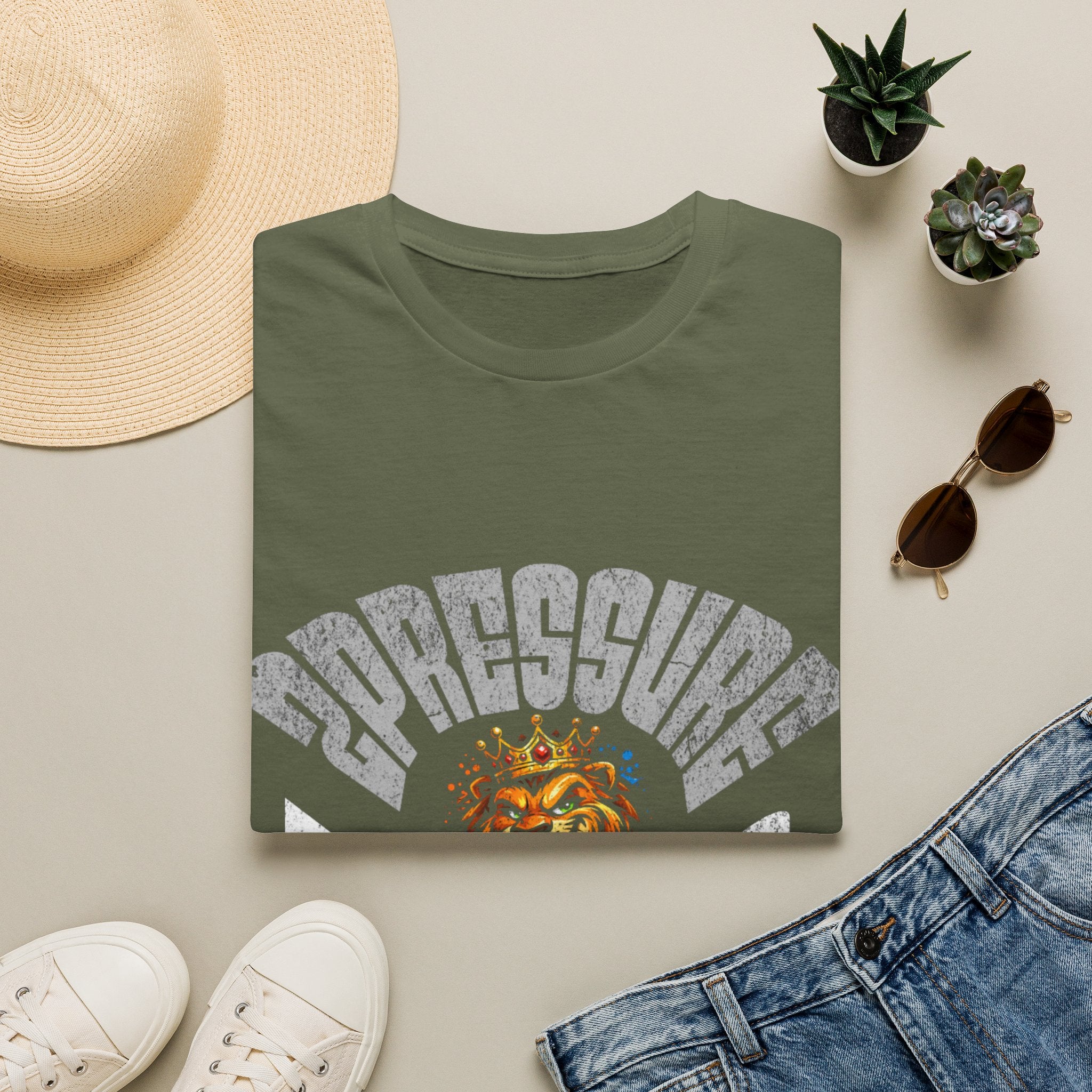 2Pressure King Vintage Tiger T‑Shirt — Retro Arch Logo Graphic Tee