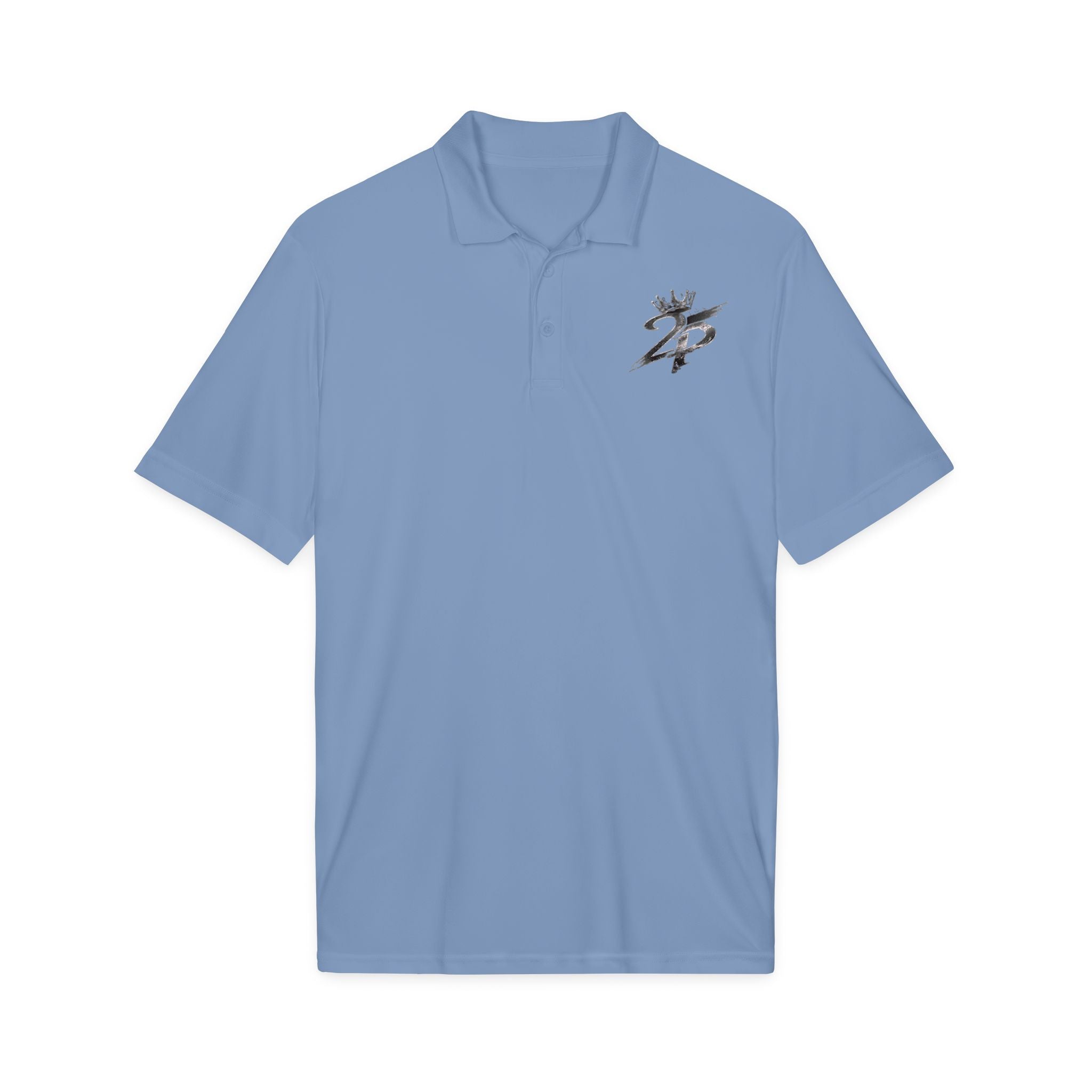 2P Logo Embroidered Crown '25' Performance Polo — Sport Tek Posi Charge