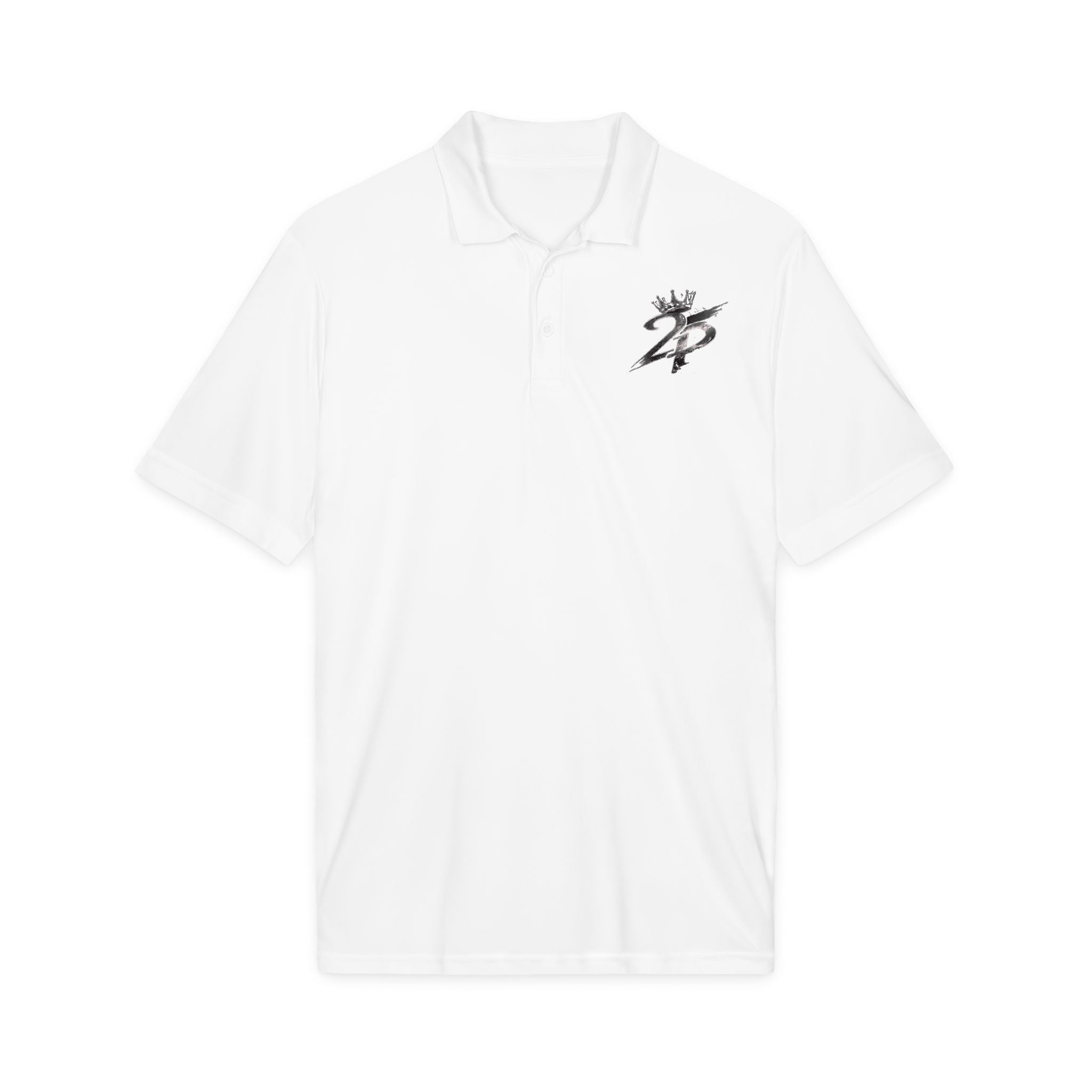 2P Logo Embroidered Crown '25' Performance Polo — Sport Tek Posi Charge