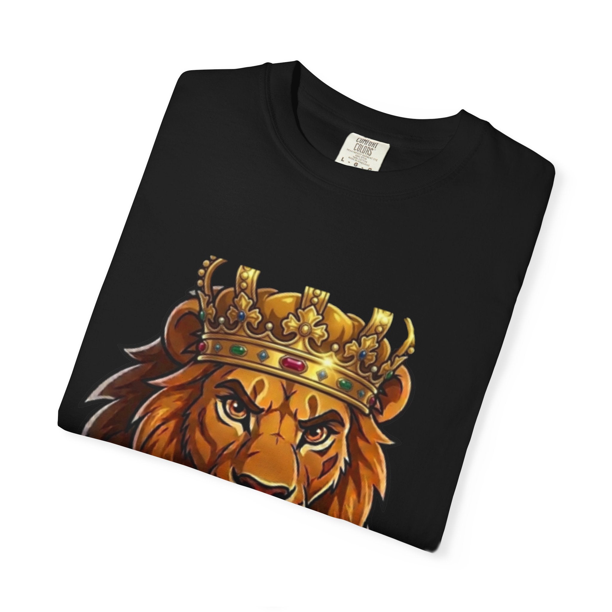 Lion King Graphic T-Shirt — Regal Crowned Lion Front & '25' Back Design