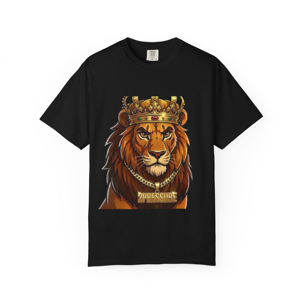 Lion King Graphic T-Shirt — Regal Crowned Lion Front & '25' Back Design