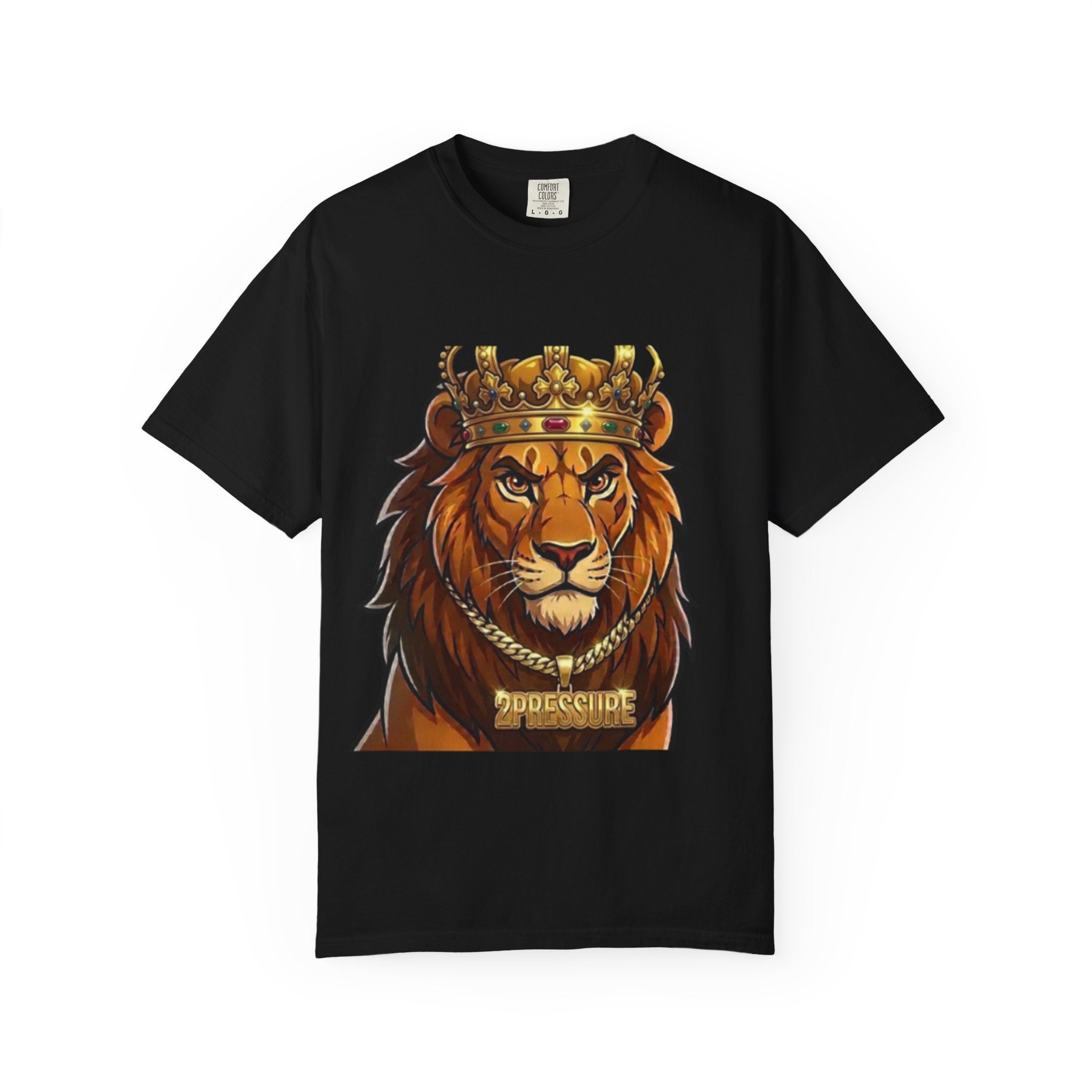 Lion King Graphic T-Shirt — Regal Crowned Lion Front & '25' Back Design