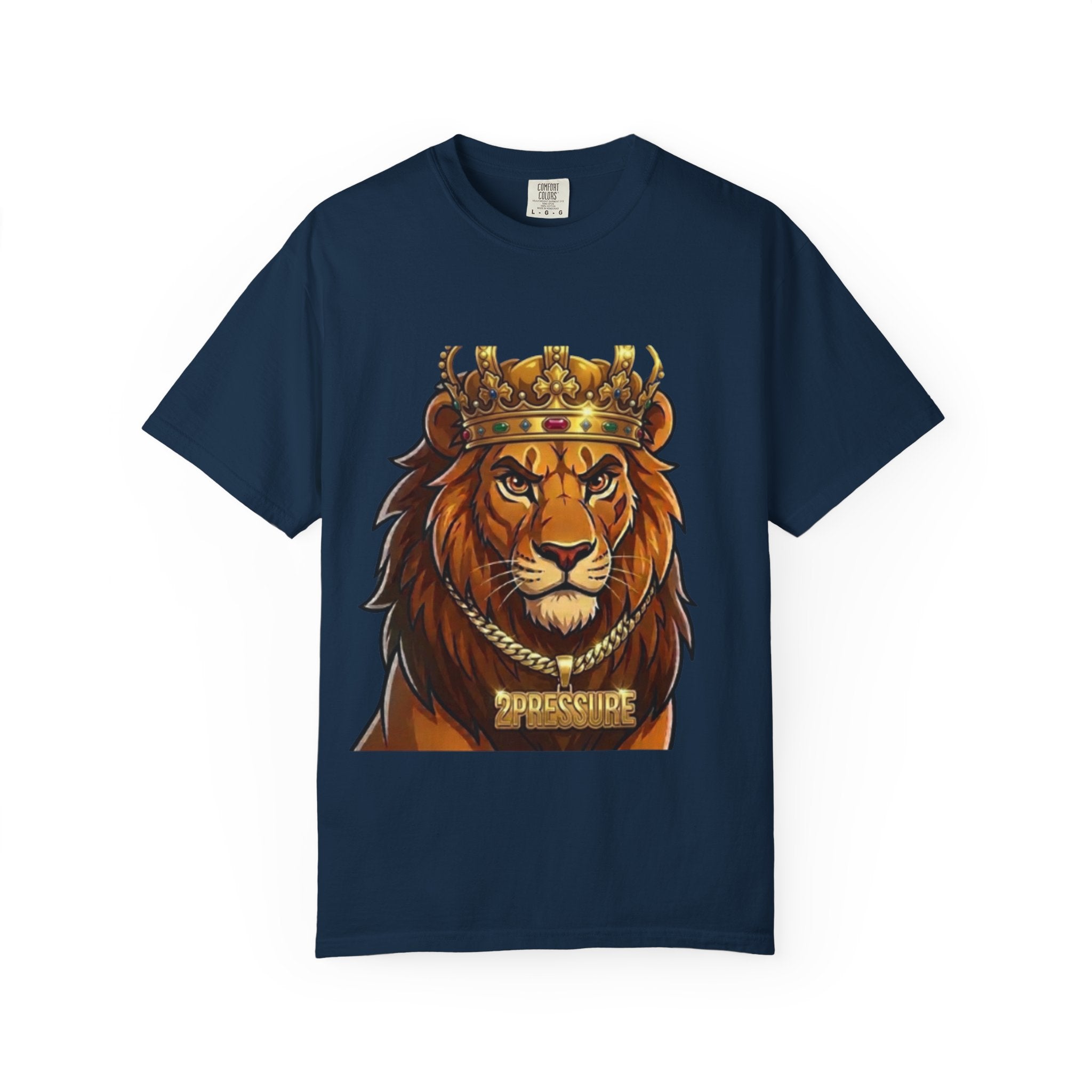 Lion King Graphic T-Shirt — Regal Crowned Lion Front & '25' Back Design