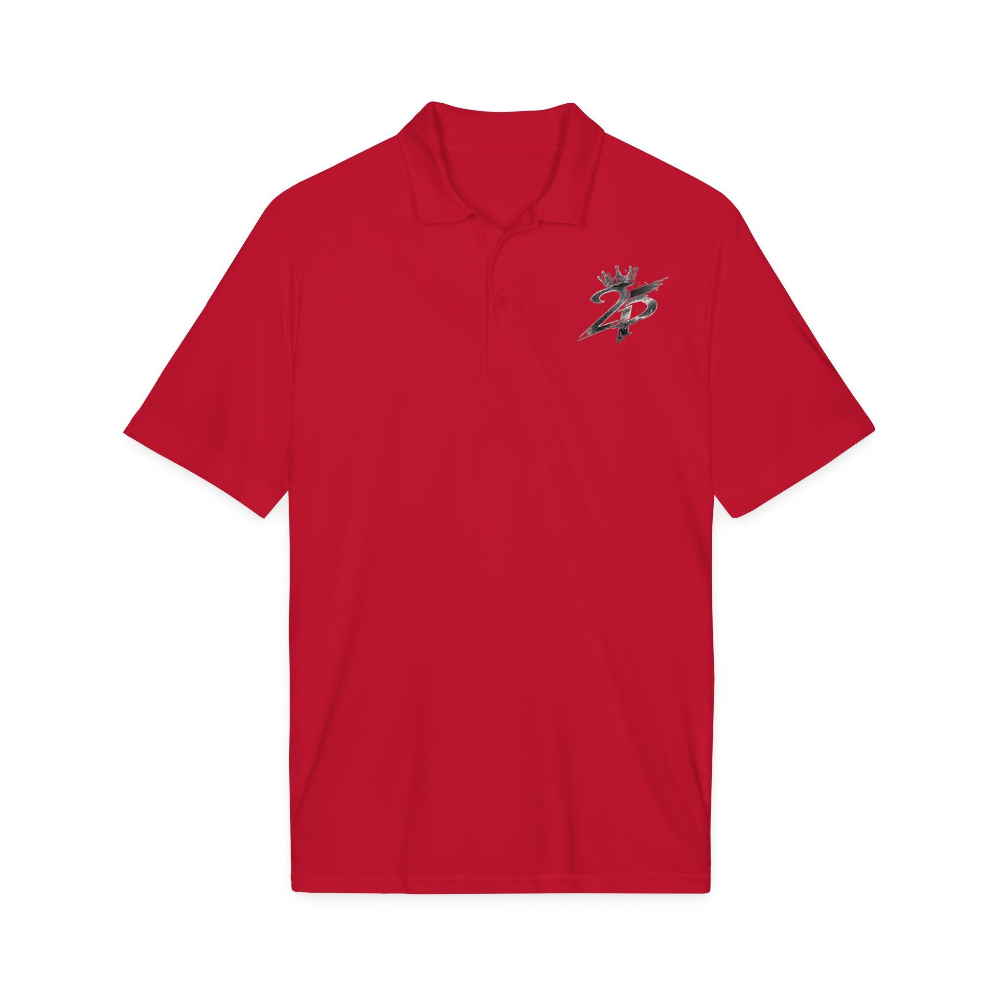 2P Logo Embroidered Crown '25' Performance Polo — Sport Tek Posi Charge